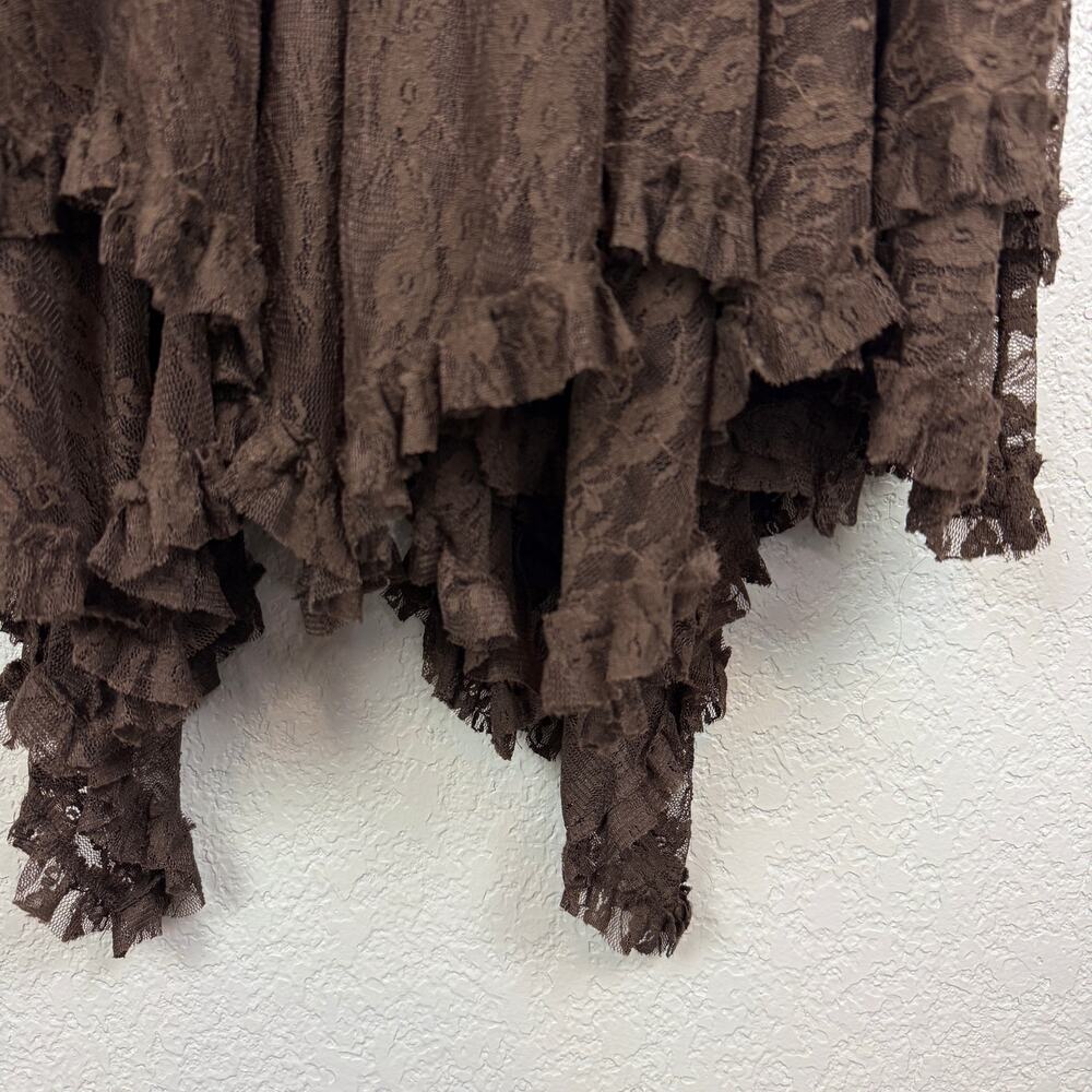 Back in the Saddle Heirloom Lace Lined Dress Brown M Boho Cowgirl Whimsigoth EUC - Picture 5 of 10
